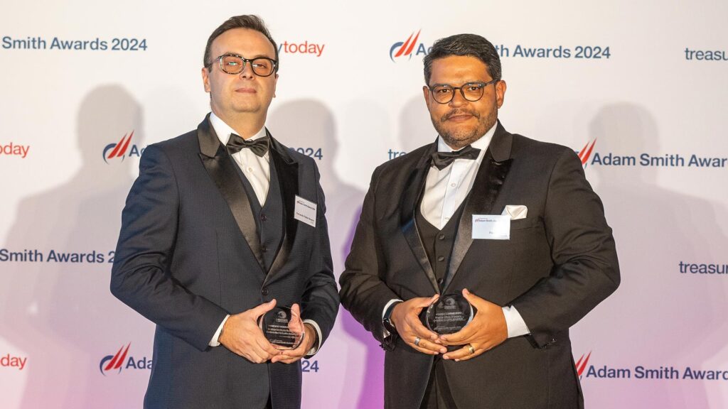 Photo of Fernando Navarro, HSBC and Paulo Oliveira, Danone.